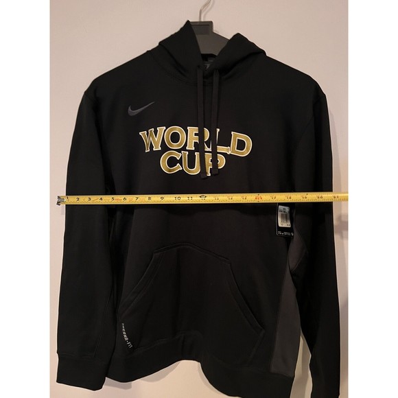 NEW MEN’S NIKE THERMA-FIT HOODIE SWEATSHIRT BLACK WORLD CUP NWT - Picture 3 of 10